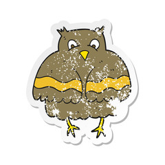 retro distressed sticker of a cartoon owl