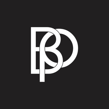 letters bp linked monogram line logo vector