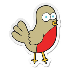 sticker of a cartoon robin