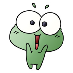 gradient cartoon kawaii excited cute frog