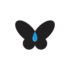 butterfly drop water natural symbol logo vector