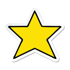 sticker of a cute cartoon gold star