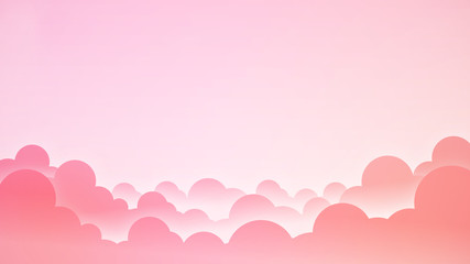 Fototapeta premium Abstract Pastel Kawaii funny white clouds pattern Soft gradient pastel background
