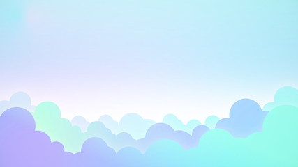 Abstract Pastel Kawaii funny white clouds pattern Soft gradient pastel background