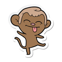 Fototapeta premium sticker of a funny cartoon monkey dancing