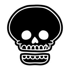 cartoon icon drawing of a skull head