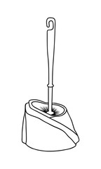 Vector Line Art illustration - toilet brush