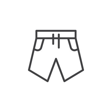Travel shorts line icon. linear style sign for mobile concept and web design. Summer shorts outline vector icon. Symbol, logo illustration. Pixel perfect vector graphics