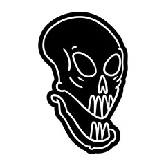 cartoon icon drawing of a skull head