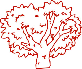 Warm Color Rough sketch of tree