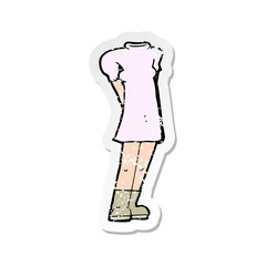 retro distressed sticker of a cartoon female body