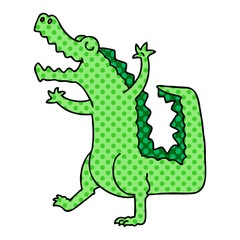 quirky comic book style cartoon crocodile