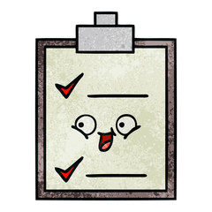 retro grunge texture cartoon check list