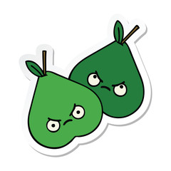 sticker of a cute cartoon pears