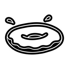 cartoon icon drawing of an iced ring donut