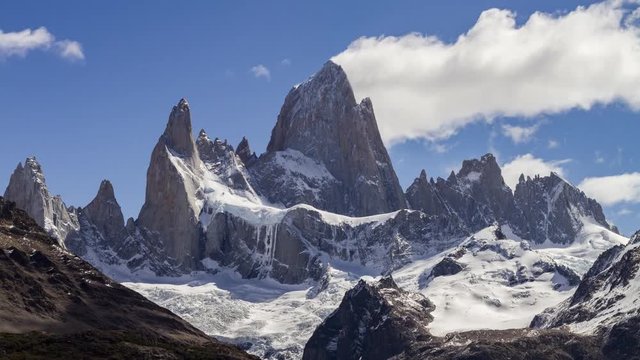 Time lapse of Mount Fitz Roy, El Chalten, Patagonia