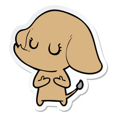 sticker of a cute cartoon elephant