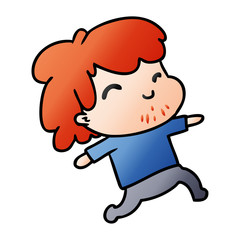 gradient cartoon kawaii boy with stubble