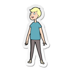 sticker of a cartoon stressed man