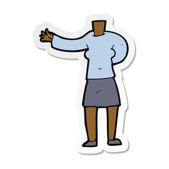 sticker of a cartoon female body