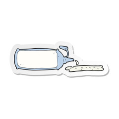 sticker of a cartoon squirting lotion
