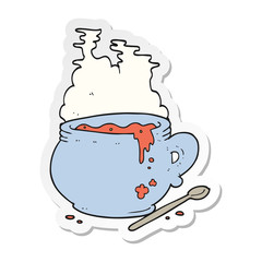 sticker of a cartoon bowl of soup