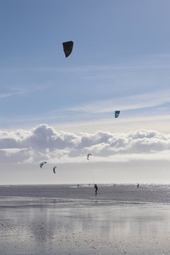 kite surfing on beach