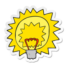sticker of a cartoon light bulb