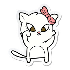sticker of a cartoon cat