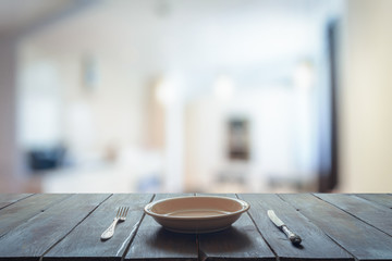 wooden table in the living room