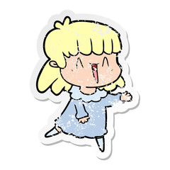 Fototapeta premium distressed sticker of a cartoon woman