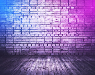 bricks room with neon lights