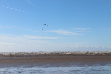 kite surfing in the sea