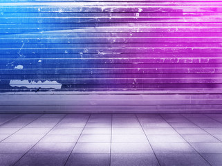 metallic interior with neon lights