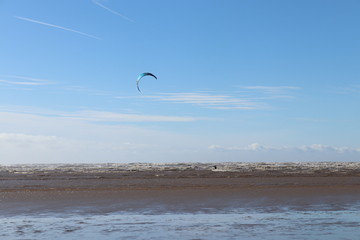 kite surfing in the sea