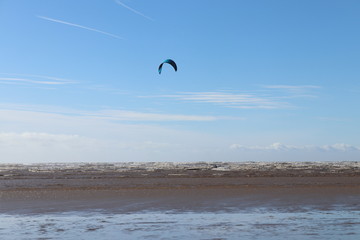kite surfing in the sea