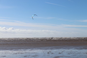 kite surfing in the sea
