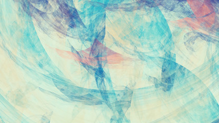 Abstract blue and beige chaotic painted texture. Colorful fractal background. Digital art. 3d rendering.