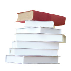 Many books isolated on white background. clipping path.