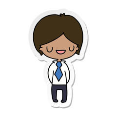 sticker cartoon of a kawaii cute boy