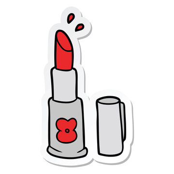 Sticker Of A Cartoon Lipstick