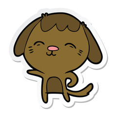 sticker of a happy cartoon dog