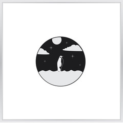 Penguin bird logo. animal illustration