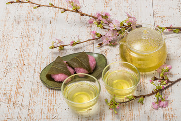 Fototapeta na wymiar 緑茶　Japanese green tea set