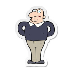 sticker of a cartoon worried man