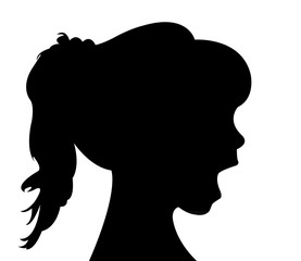 a girl head silhouette vector