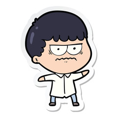 sticker of a cartoon annoyed man