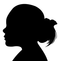 a girl head silhouette vector