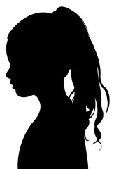 a girş head silhouette vector