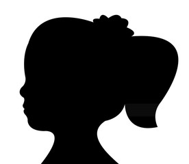 a girl head silhouette vector